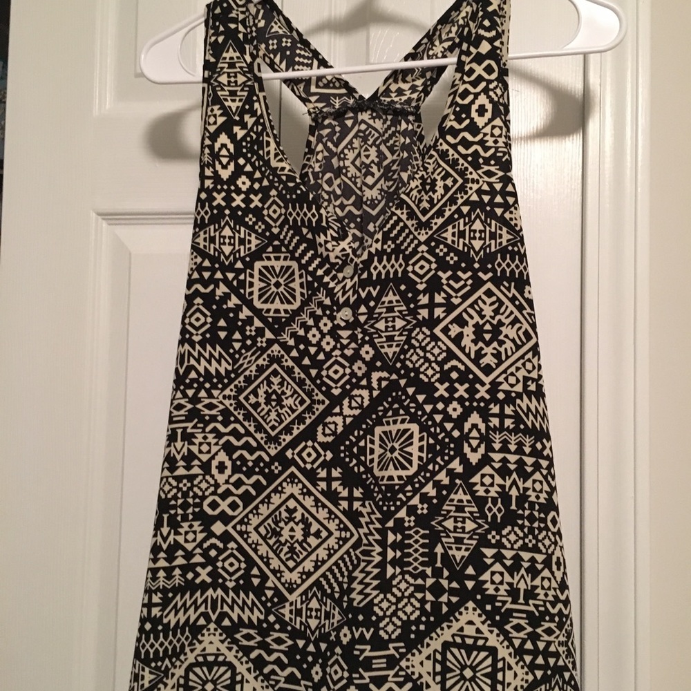Beige and Black Tank Top
